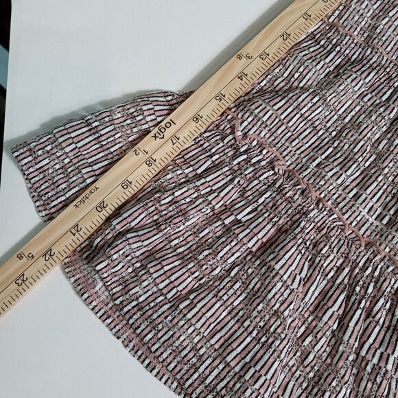 Alfani  4X Bell Sleeve Blouse Tiered Textured Boho Romantic Striped Pullover - Picture 8 of 9